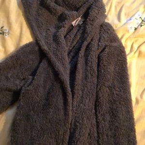 Fluffy olive green cardigan